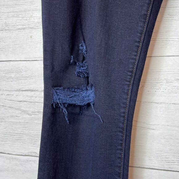 J Brand Jeans Womens Size 28 Dark Washed Cropped Distressed Indigo Exposure - Picture 8 of 16